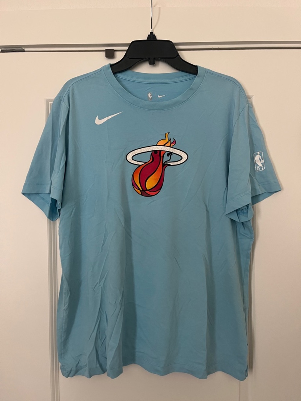 Nike Light Blue Miami Heat Flame Logo Tee